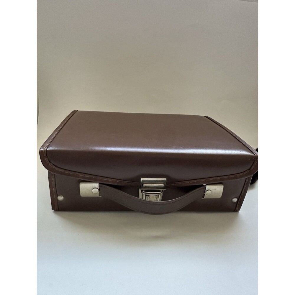 Vintage Cassette Tape Carrying Case 12 Slot Holder Faux Leather